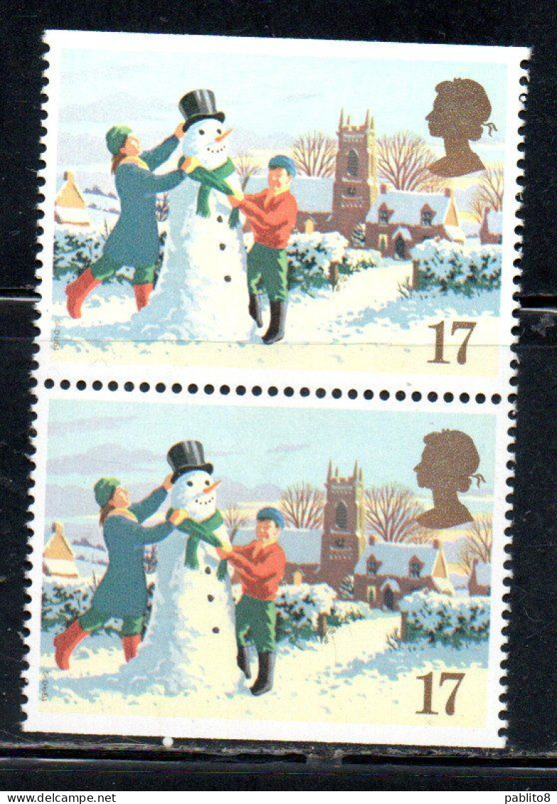 GREAT BRITAIN GRAN BRETAGNA 1990 CHRISTMAS NATALE NOEL WEIHNACHTEN NAVIDAD NATAL 17c FROM BOOKLET MNH - Ungebraucht