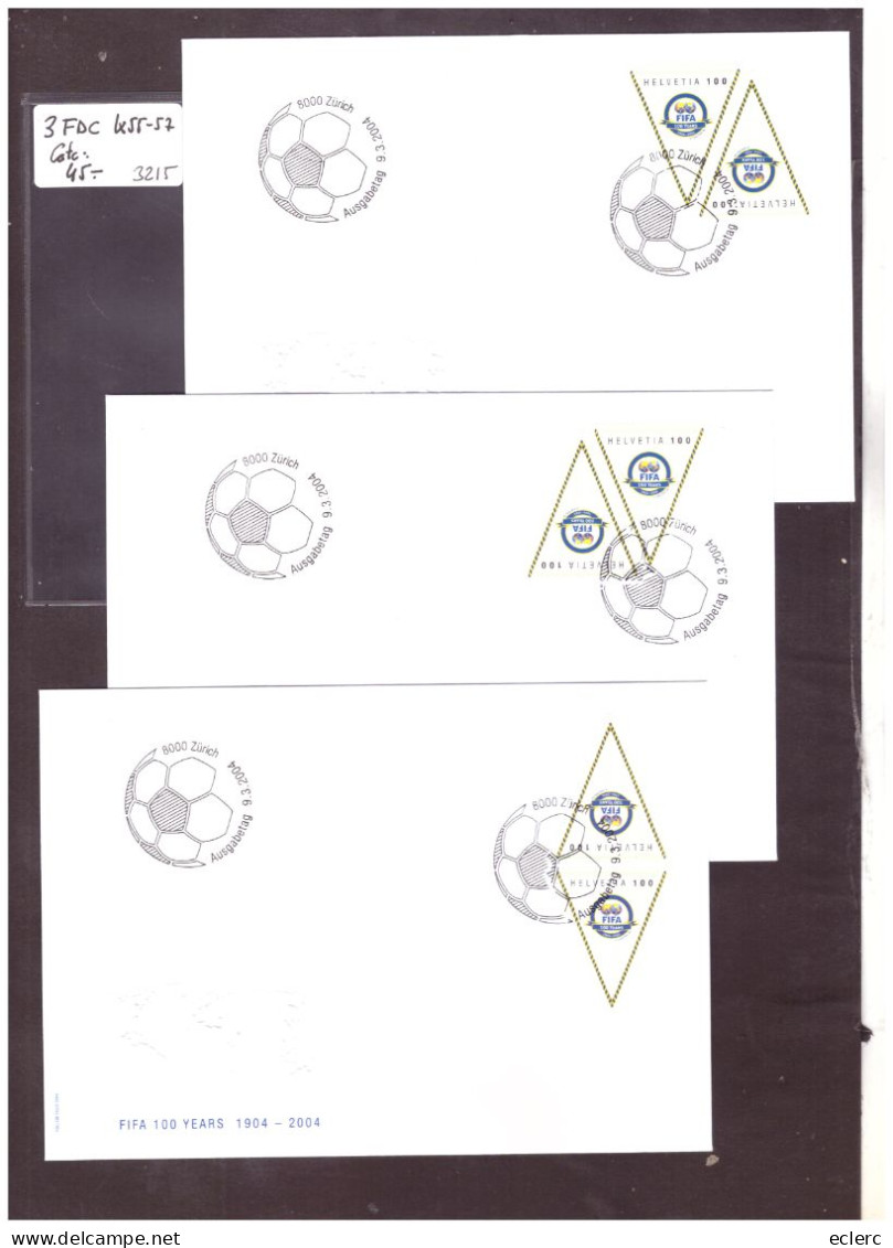 3 FDC No K55 - K57 - LES 3 TÊTES-BÊCHE DU FEUILLET - COTE: 45.- - FDC