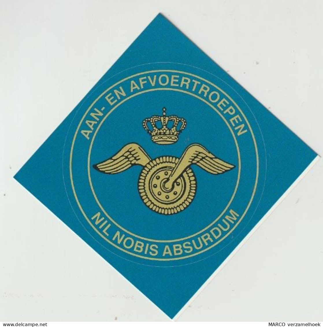 Sticker Militair AAT Aan En Afvoer Troepen 1950-2000 Nil Nobis Absurdum - Andere & Zonder Classificatie