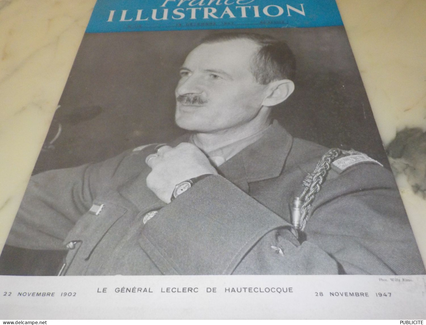 PHOTO GENERAL  LECLERC DE HAUTECLOCQUE 1947 - Sin Clasificación