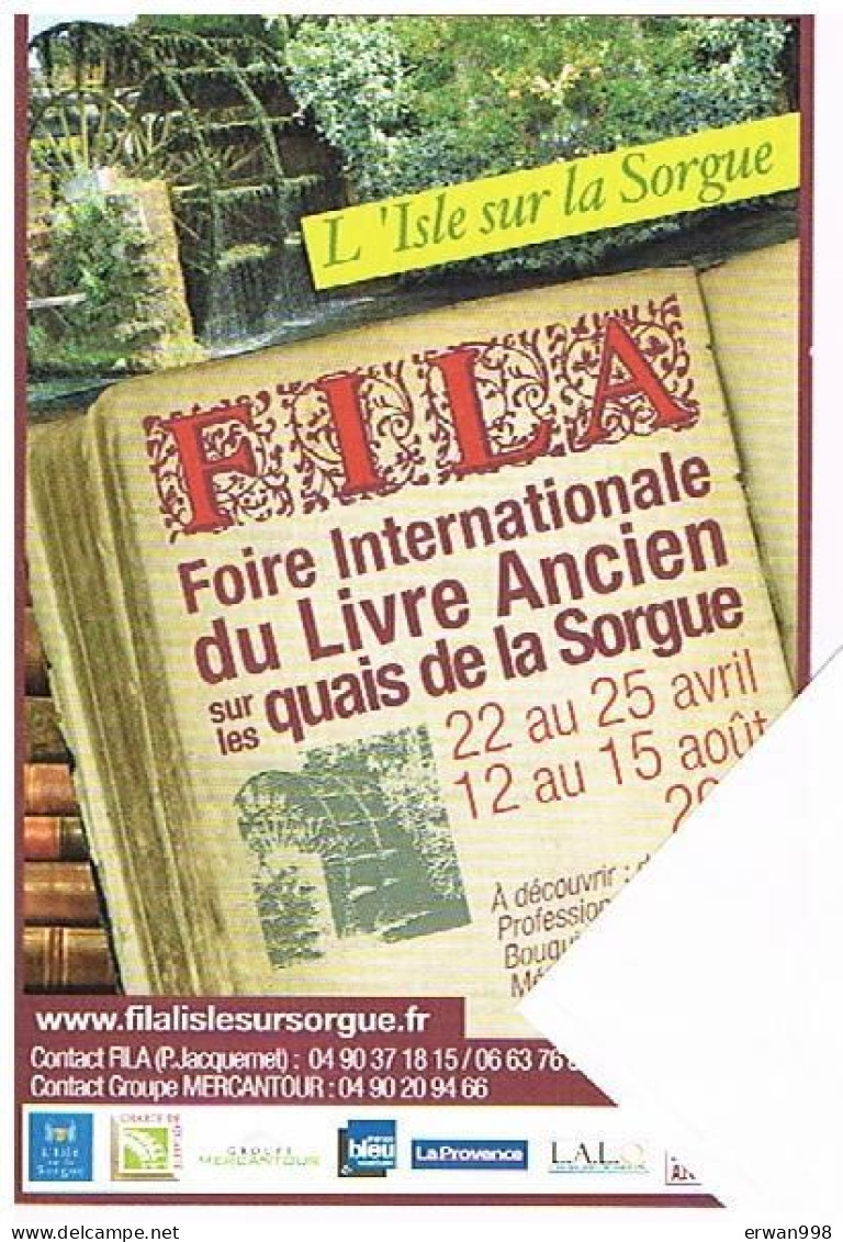 84 L'ISLE SUR LA SORGUE Antiquités & Livres - Programme Manifestations 2001 & Course De Negochin 24/6/2023  (28) - Advertising