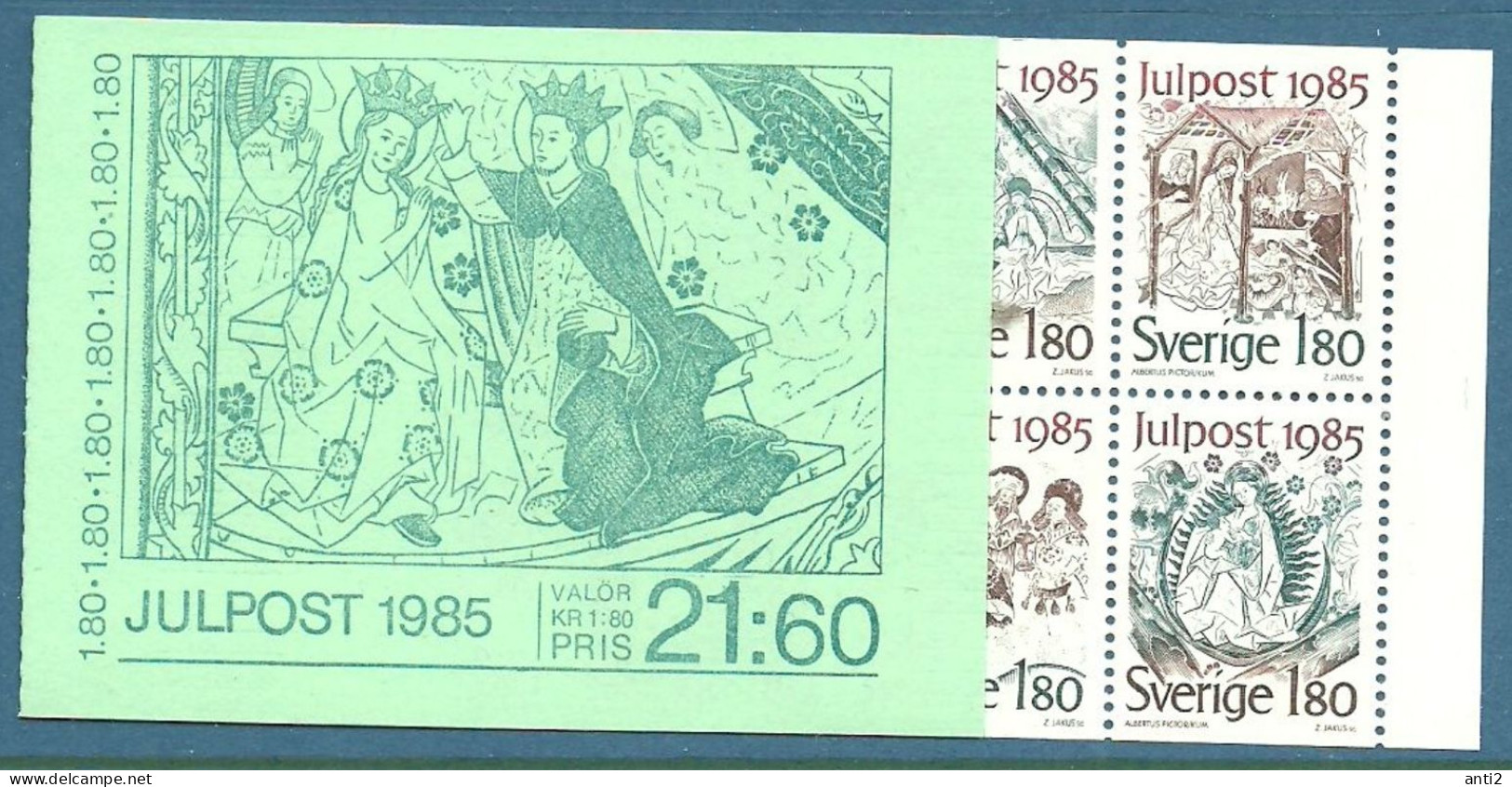 Sweden 1985 Christmas Booklet MH 109 With Mi  1360-1363 MNH(**) - Unused Stamps