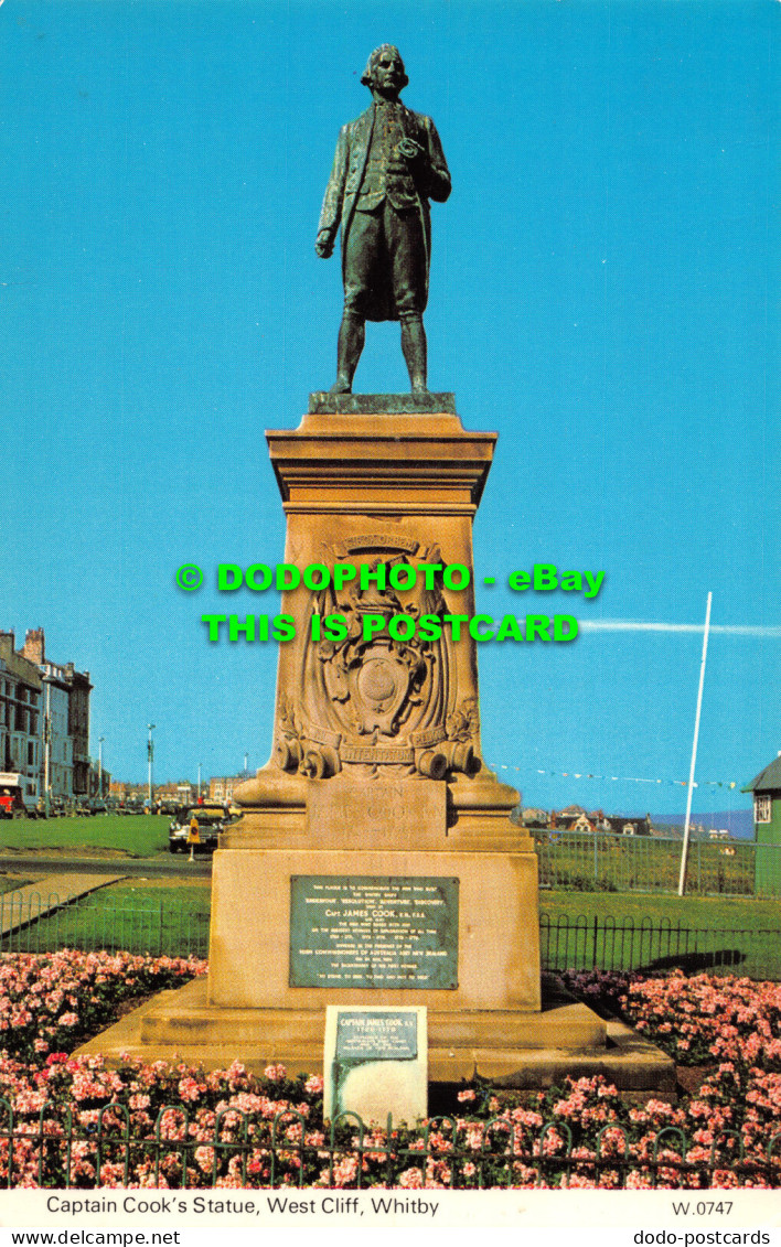 R527971 Captain Cooks Statue. West Cliff. Whitby. W.0747. Dennis - World