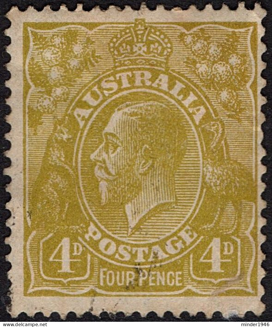 AUSTRALIA 1929 KGV 4d Yellow-Olive SG102 FU - Usados