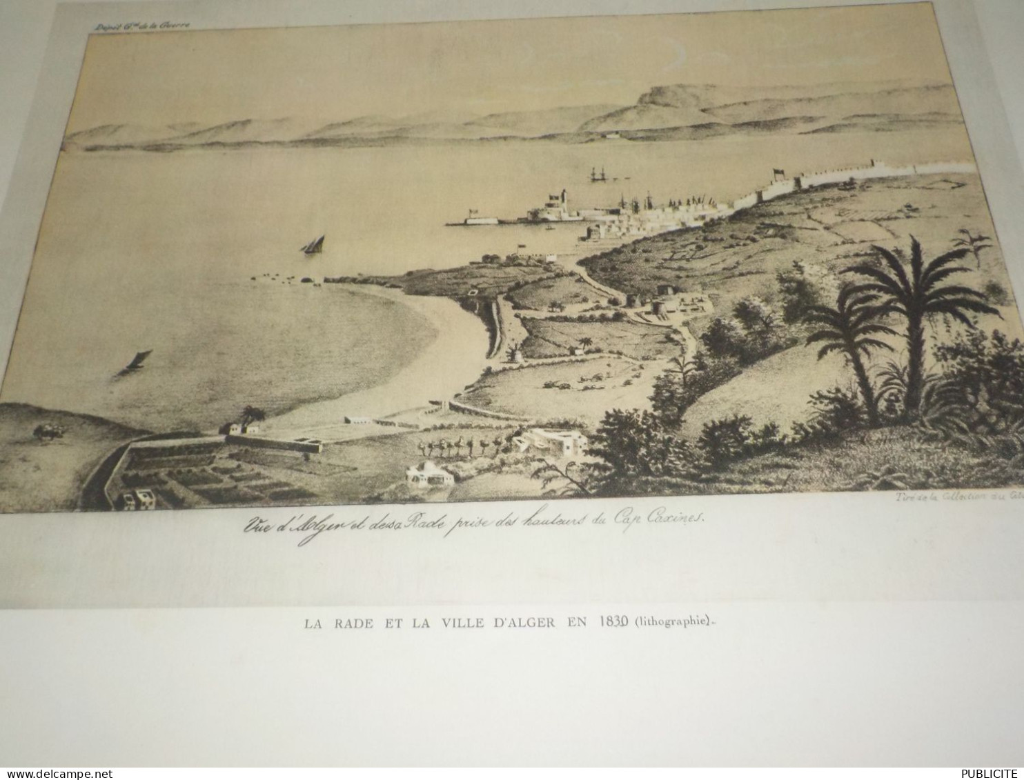 GRAVURE LITHO LA RADE ET LA VILLE D ALGER EN 1830 - Ohne Zuordnung