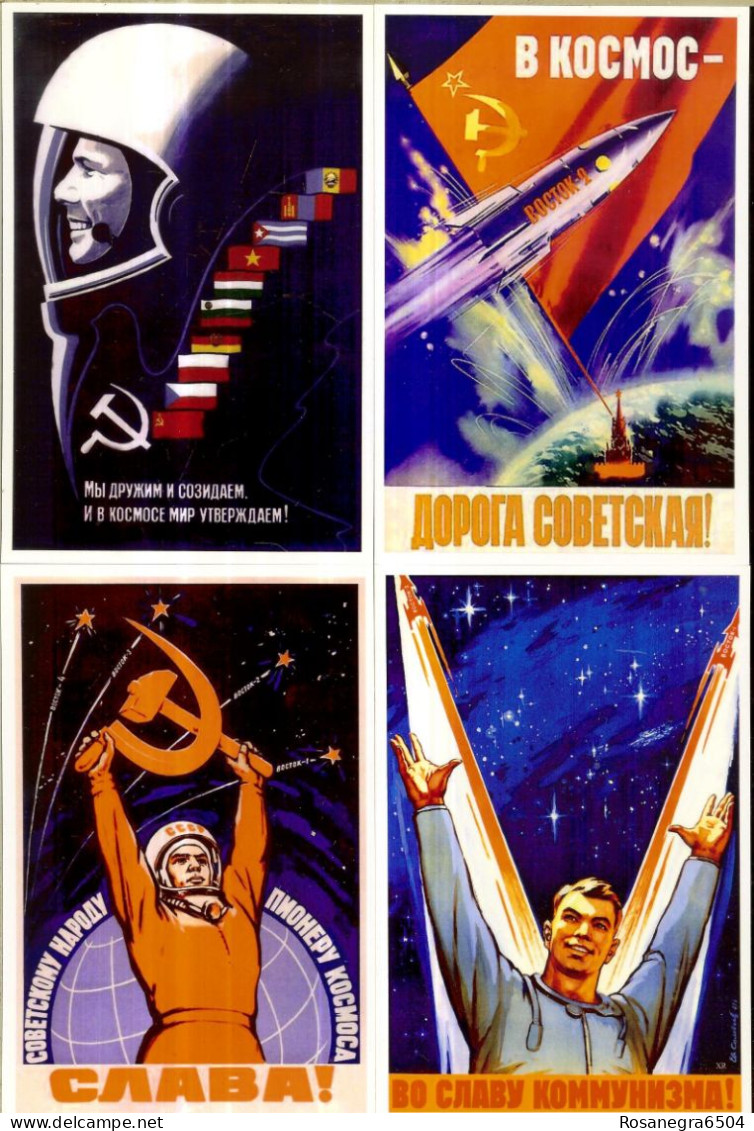 8 POSTALES, POSTCARDS, CARTES POSTALES, POSTKARTEN  - USSR SPACE - Otros & Sin Clasificación
