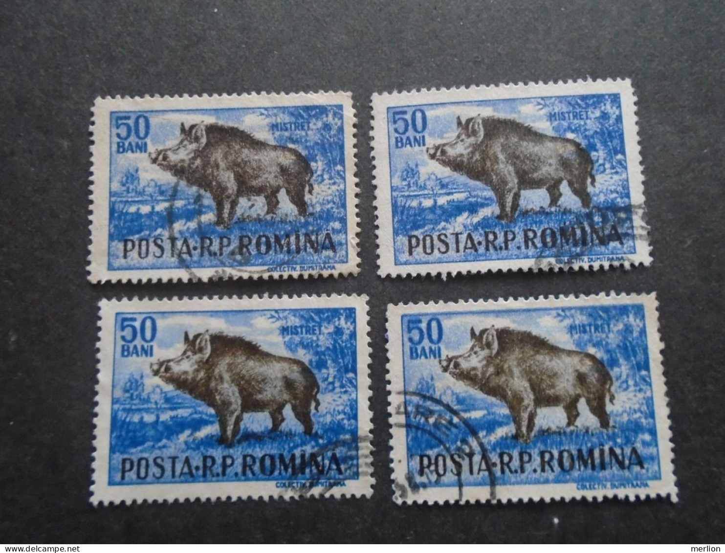 D202274    Romania - 1950's  -  Lot Of 4 Used Stamps  Wild Boar    1568 - Used Stamps