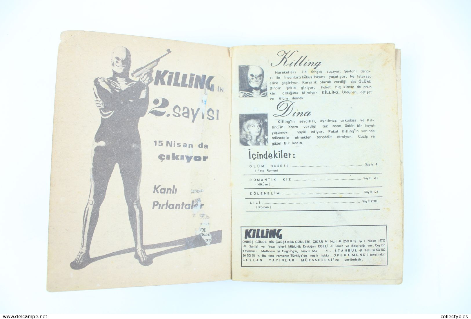 KILLING Turkish Photo Comic Set 1970s 1-23 Fotoromanzo SATANIK Kilink EXTREMELY RARE Free Shipping