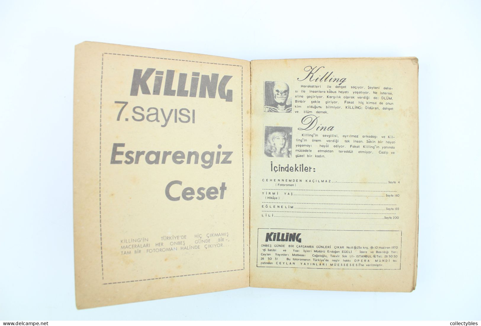 KILLING Turkish Photo Comic Set 1970s 1-23 Fotoromanzo SATANIK Kilink EXTREMELY RARE Free Shipping