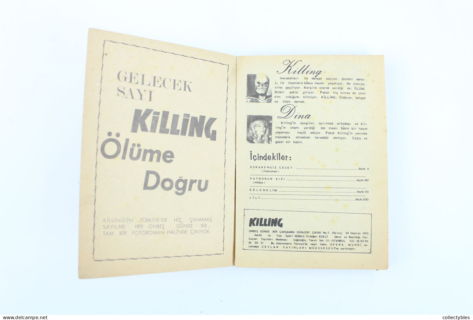 KILLING Turkish Photo Comic Set 1970s 1-23 Fotoromanzo SATANIK Kilink EXTREMELY RARE Free Shipping