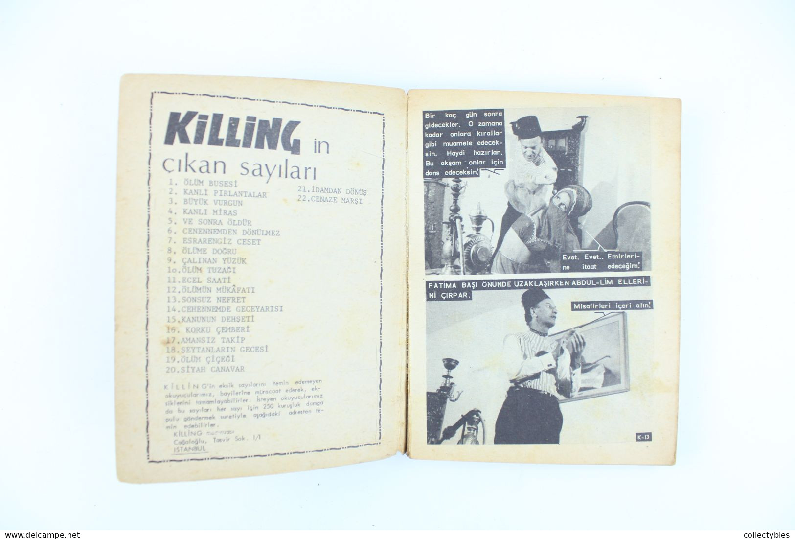 KILLING Turkish Photo Comic Set 1970s 1-23 Fotoromanzo SATANIK Kilink EXTREMELY RARE Free Shipping