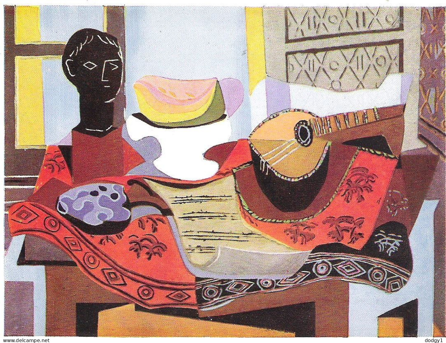 STILL LIFE WITH BLACK BUST, PABLO PICASSO. UNUSED POSTCARD Ms2 - Paintings