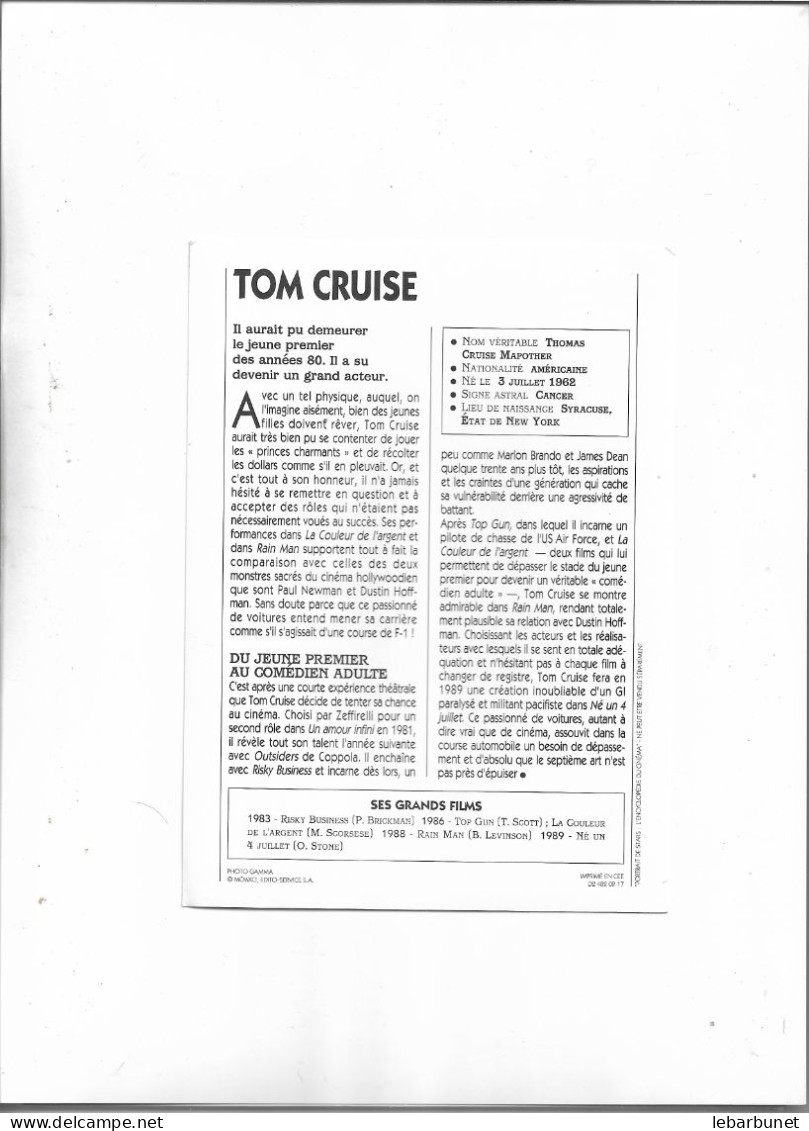 Portrait De Star De Cinéma Tom Cruise - Zonder Classificatie