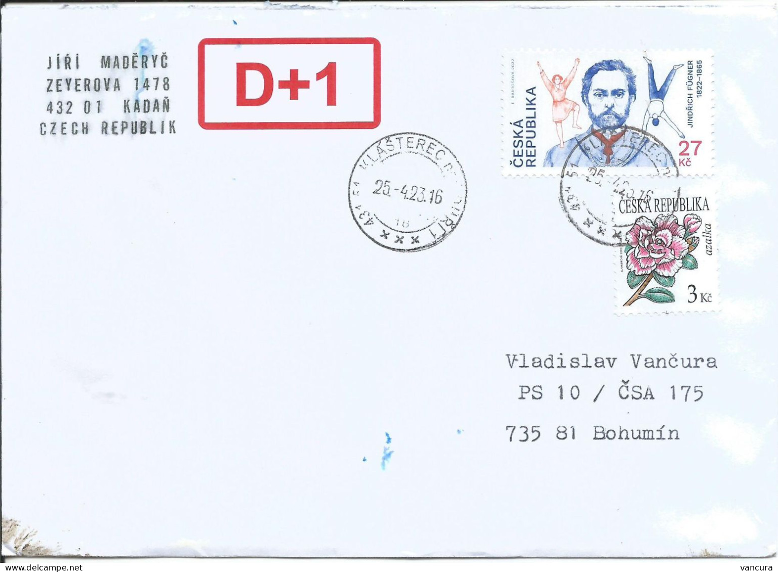 Envelope Czech Republic Fügner, Founder Of The Sokol Movement Used In 2023 - Other & Unclassified