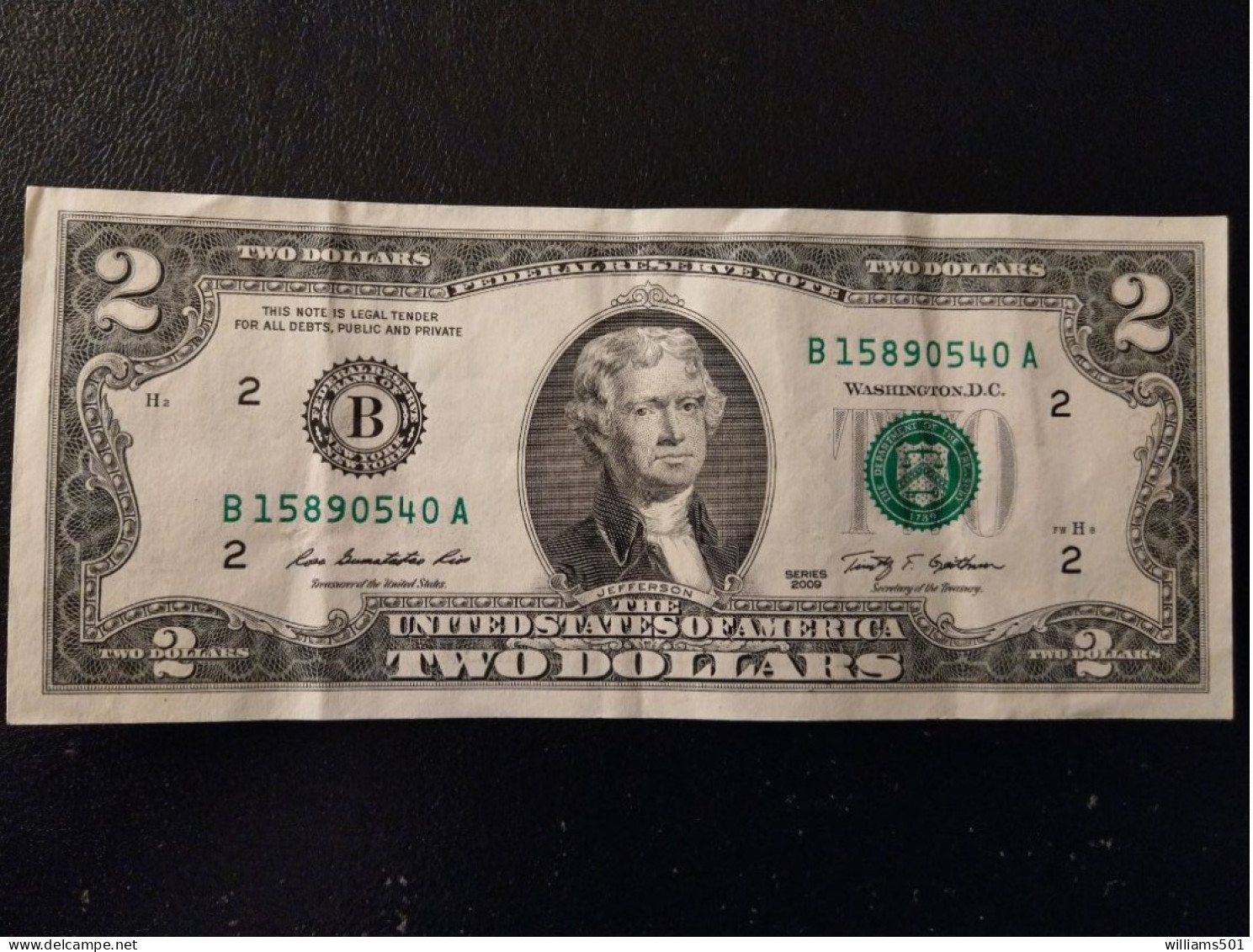 2US-$ Note Federal Reserve - 2009 New York - Biljetten Van De  Federal Reserve (1928-...)