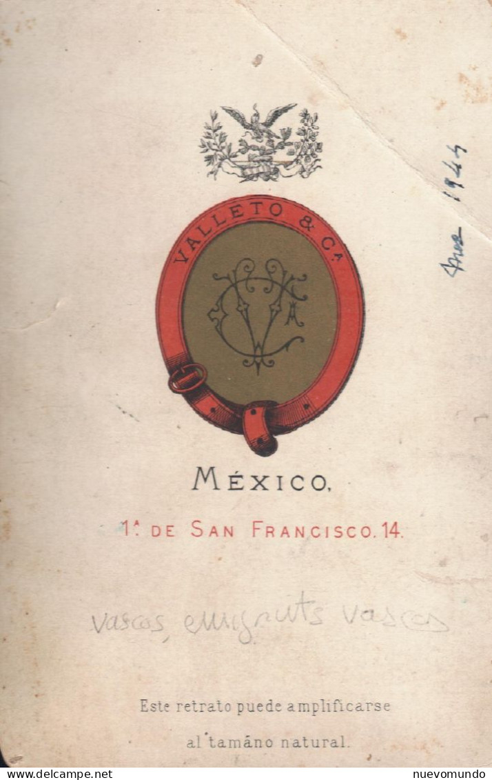 1870 Ca.México.Fotografia De Valleto & Cª.Tamaño Gabiet 16 X 11 Cm - America