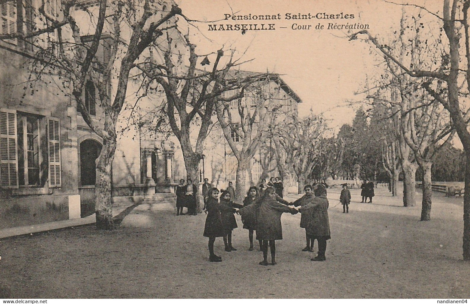 CPA - 13 - Marseille - Pensionnat St Charles - Cour De Récréation - Canebière, Centro