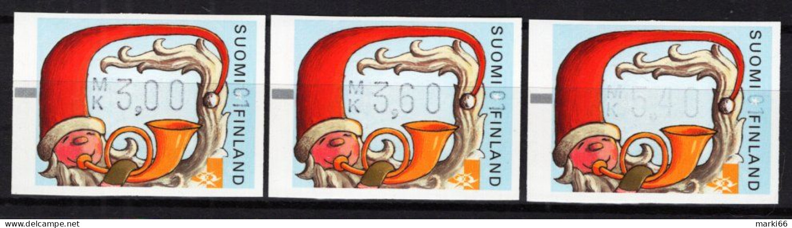 Finland - 2001 - Christmas - Santa Claus - Mint ATM Stamp Set (Frama) - Neufs