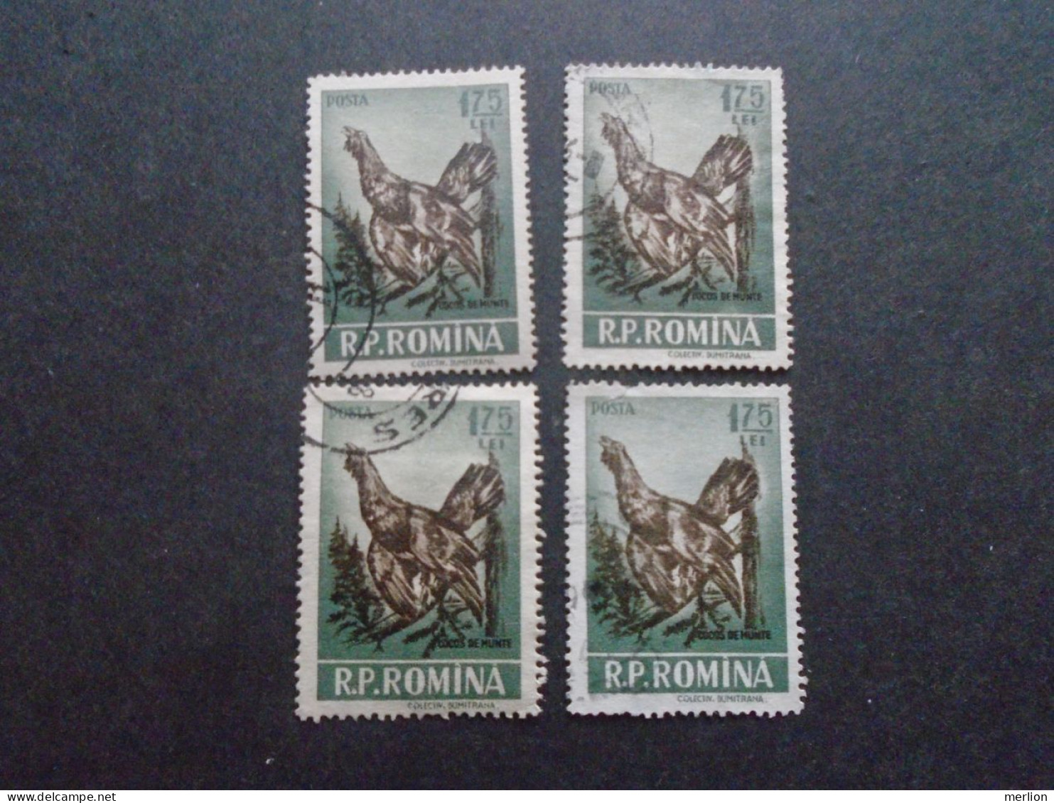 D202280  Romania - 1955  -  Lot Of 4 Used Stamps  Blackcock  Grouse  1573 - Oblitérés