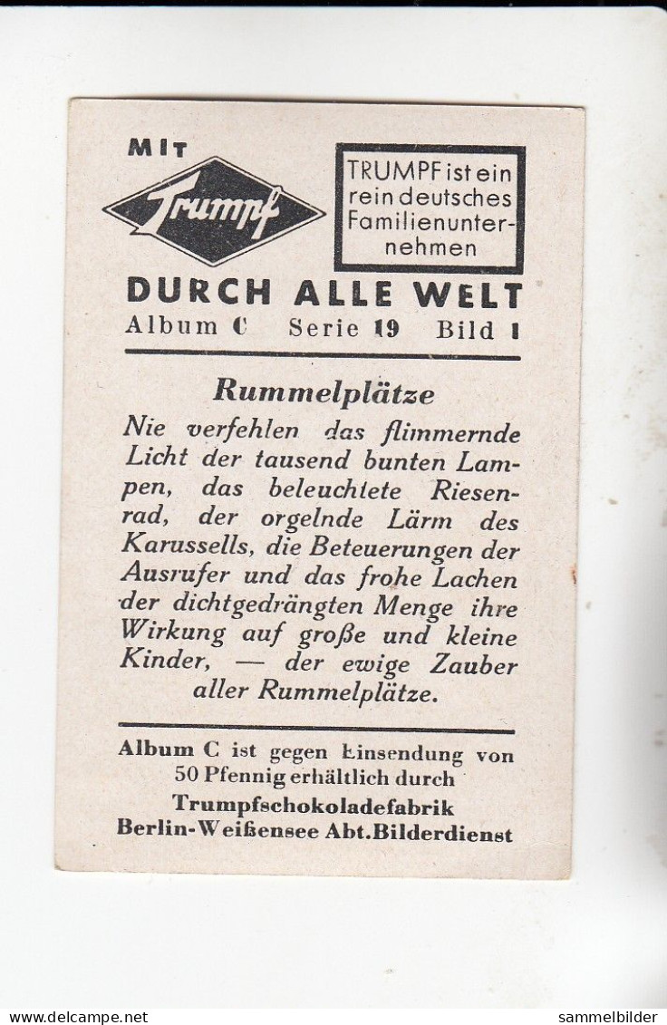 Mit Trumpf Durch Alle Welt Rummelplätze Das  Beleuchtete Riesenrad  C Serie 19 # 1 Von 1934 - Zigarettenmarken