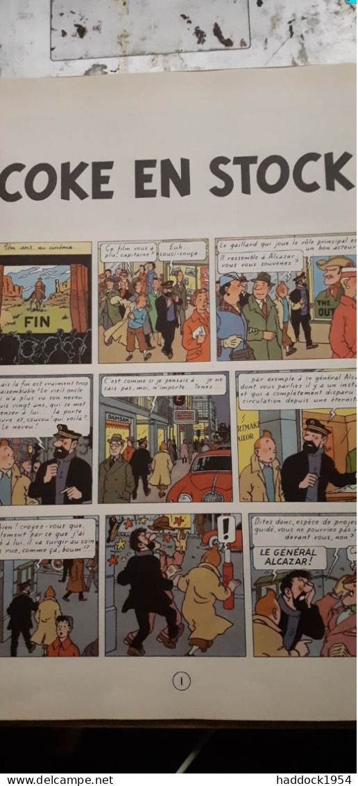 Coke En Stock  Les Aventures De TINTIN HERGE Casterman 1960 - Tintin