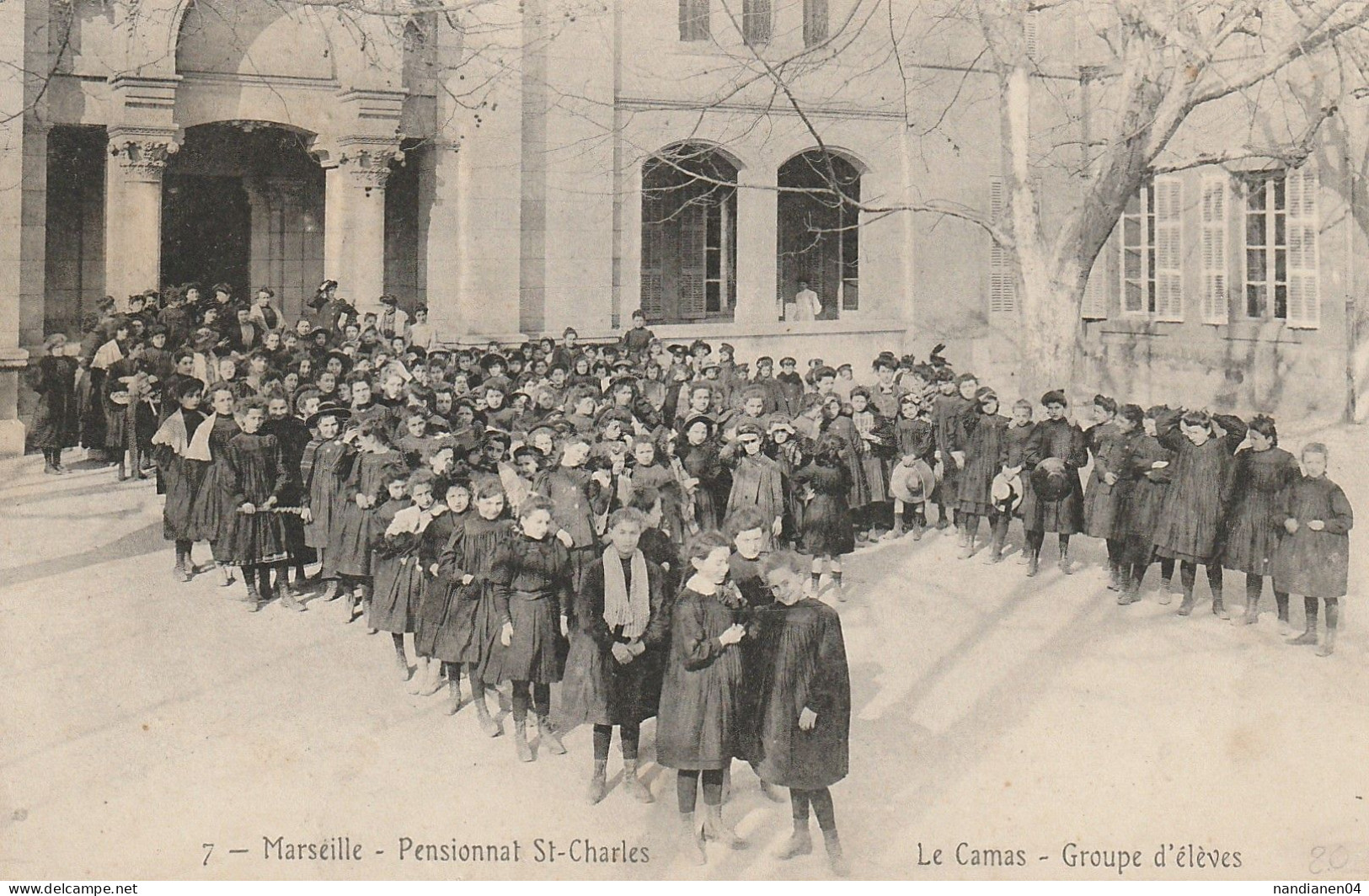 CPA - 13 - Marseille - Pensionnat St Charles - Groupe D'élèves - Canebière, Centro