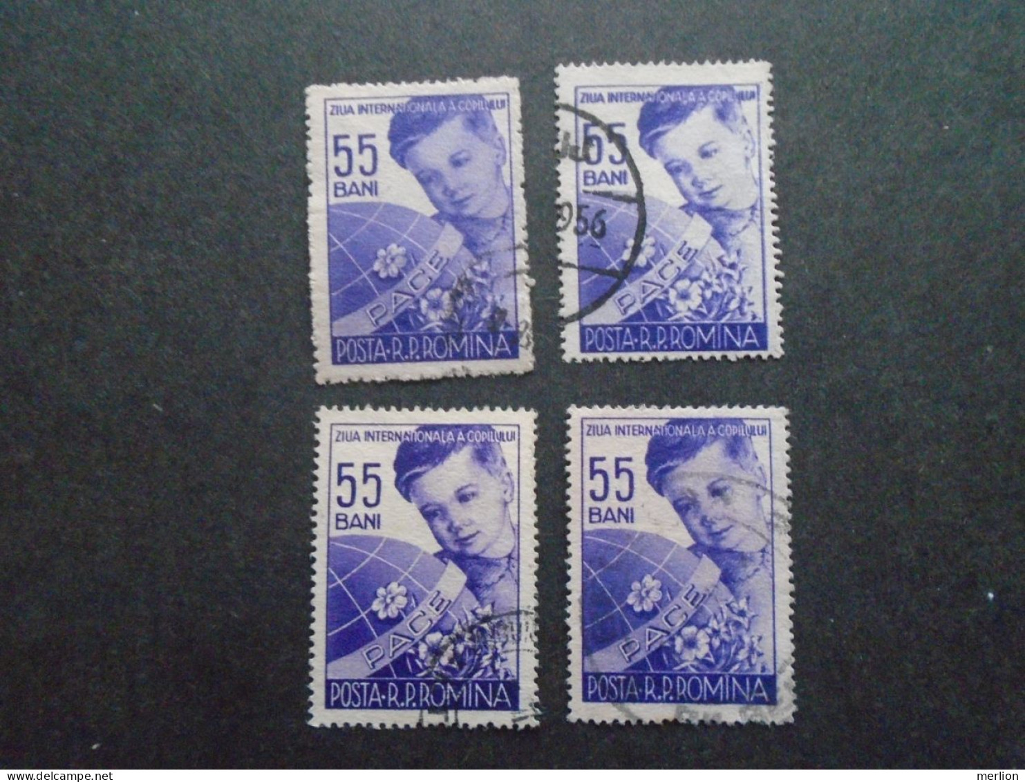 D202282  Romania - 1956   -  Lot Of 4 Used Stamps   Children's Day  1578 - Gebruikt