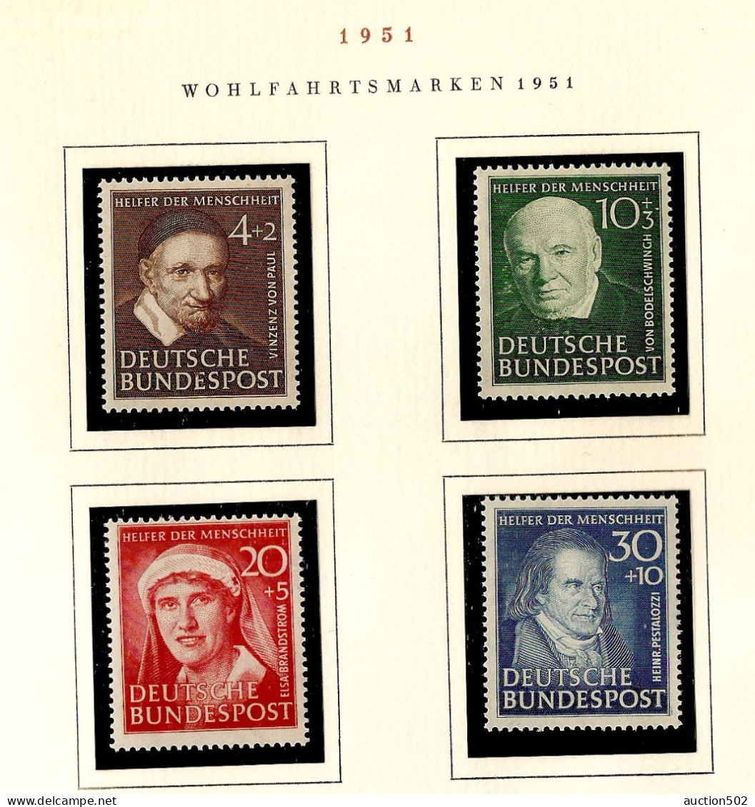 Germany DEUTSCHE POST 1951 WOHLFAHRTSMARKEN  1951  Y & T Nr 29/32 ** - Unused Stamps