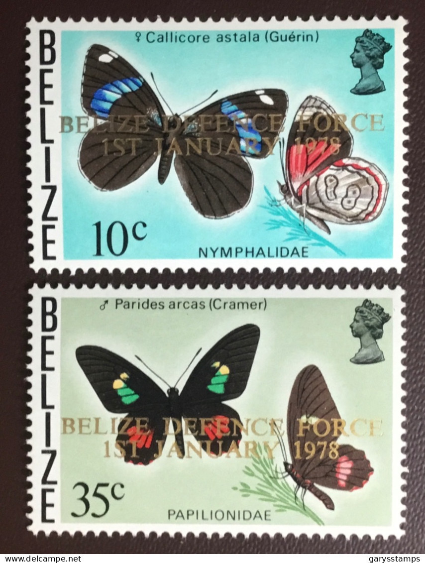 Belize 1978 Butterflies Defence Force MNH - Farfalle