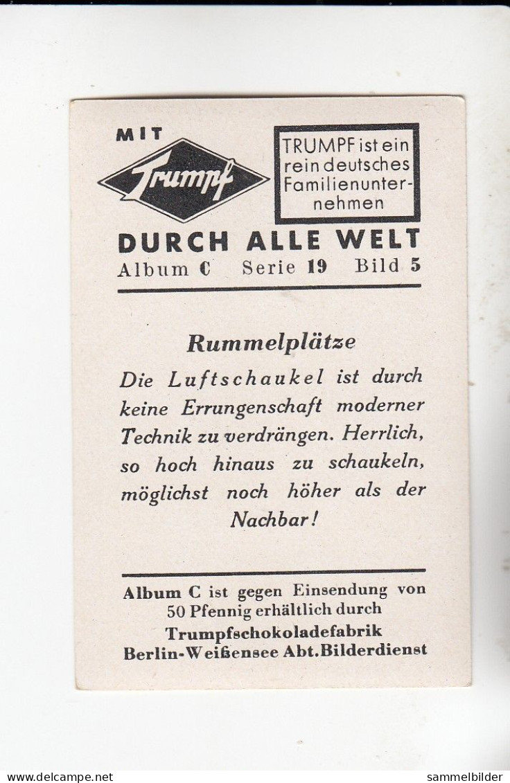 Mit Trumpf Durch Alle Welt Rummelplätze Die Luftschaukel   C Serie 19 # 5 Von 1934 - Zigarettenmarken