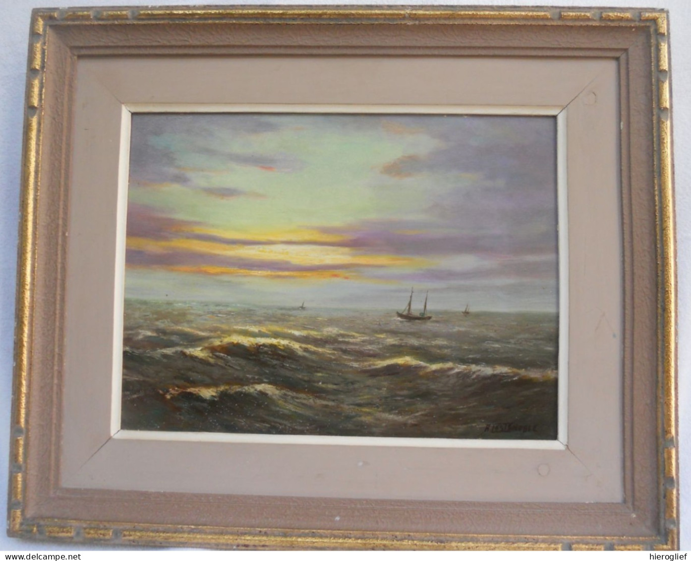 COSTENOBLE August Schilderij O/P Peinture HSP Painting MARINE Zeezicht Zee Kust Brugse School Brugge Brugse Kring 46 - Oils