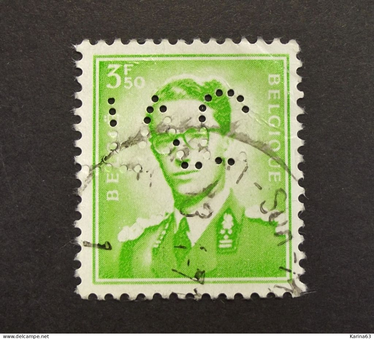 België - Belgique  Perfin - Perforé - TVC -  ? -  COB 1068  Cancelled - 1951-..