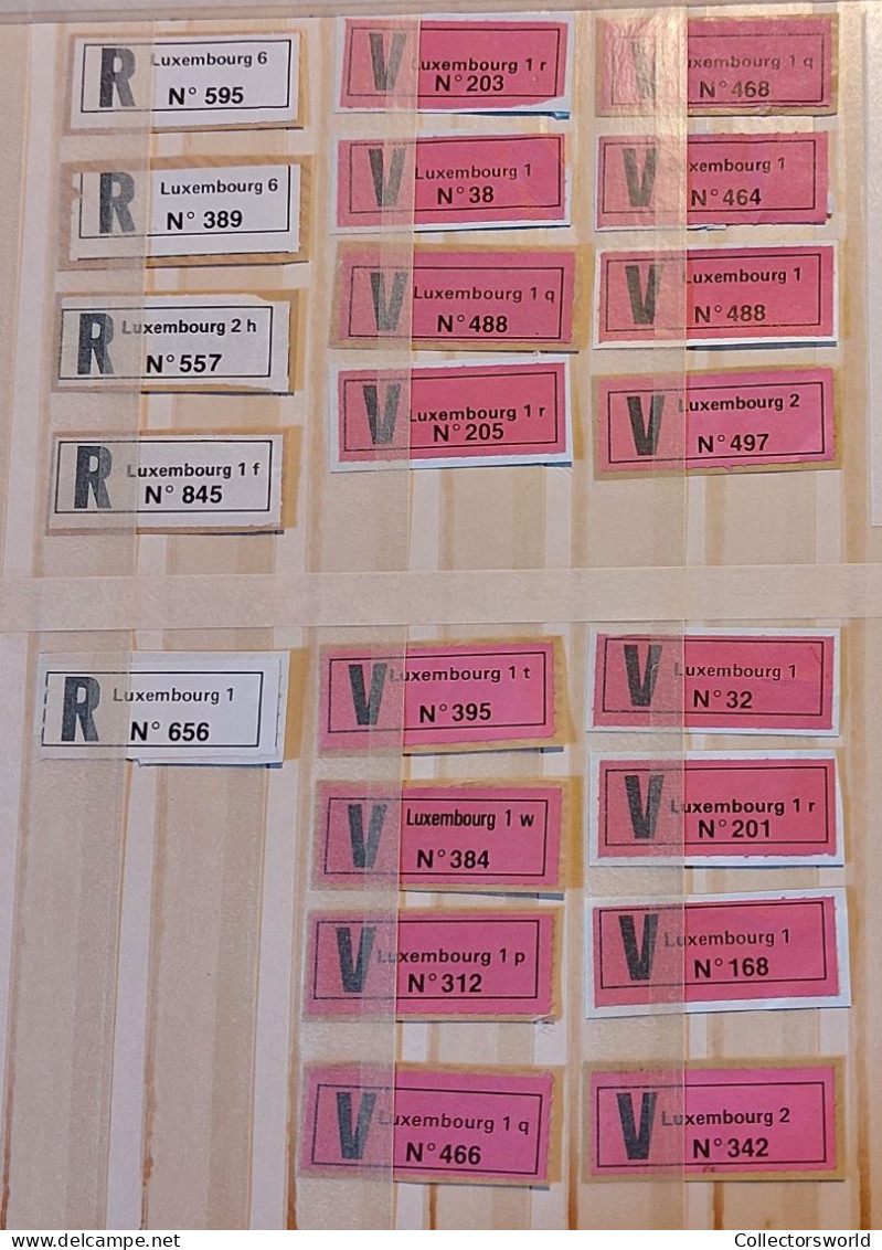 Luxembourg Small Lot Registered Labels V Labels - Postwaardestukken