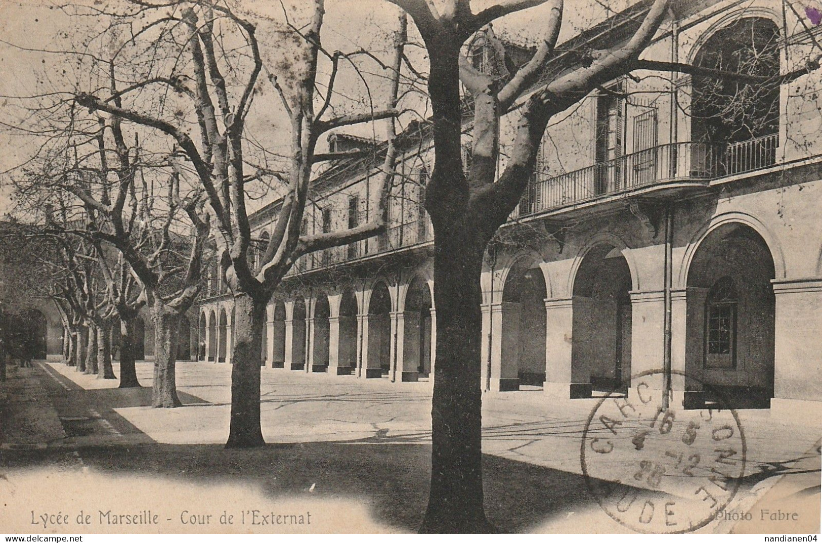 CPA - 13 - Marseille -   Lycée - Cour De L'Externat - Canebière, Centro Città