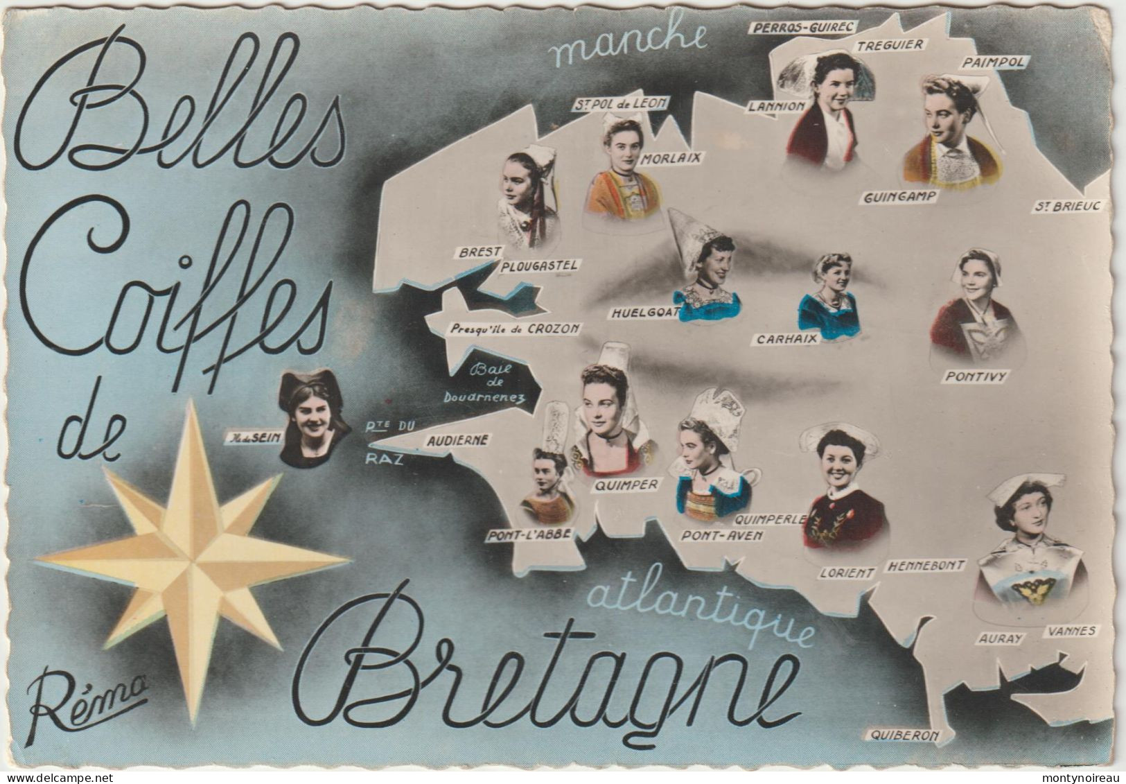 Ille Et Vilaine :  Carte Géographique Bretagne : Brest, Quimper, Morlaix,guingamp, Vannes, St Brieuc, Audierne, Paimpol. - Autres & Non Classés