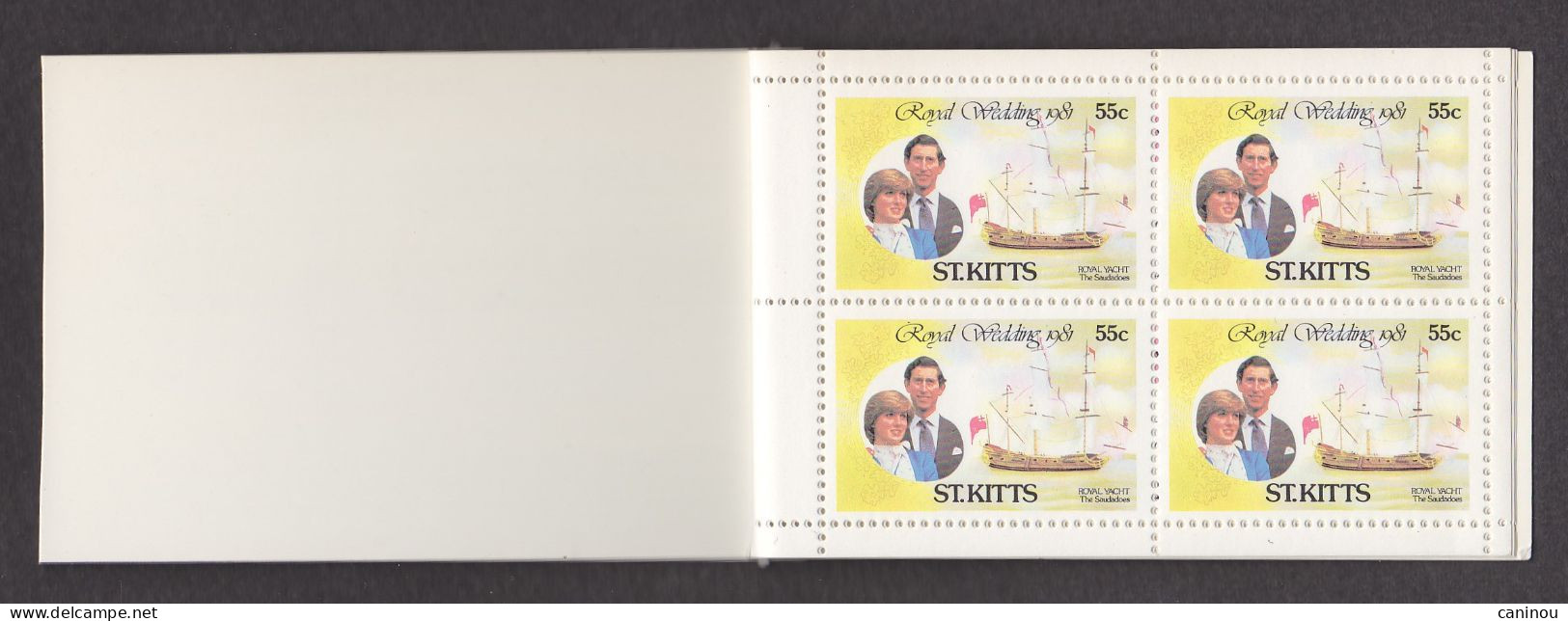 SAINT KITTS CARNET  Y & T 476 481 MARIAGE CHARLES LADY DIANA 1981 NEUF - St.Kitts-et-Nevis ( 1983-...)