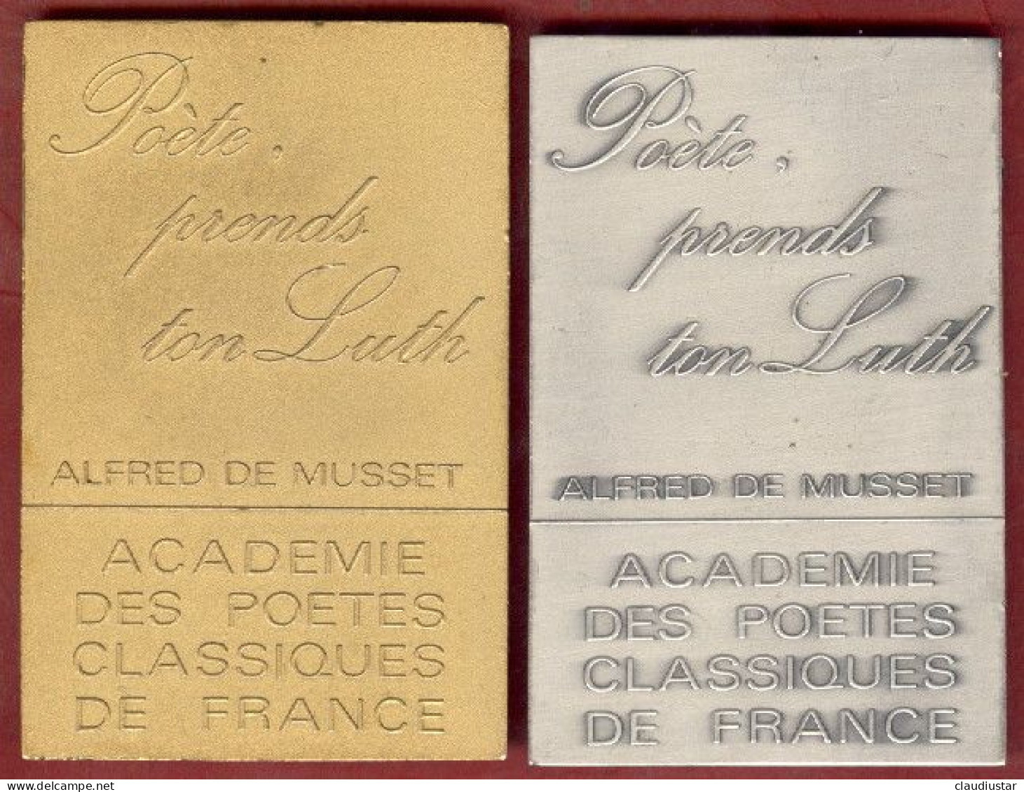 ** LOT  2  MEDAILLES  ALFRED  DE  MUSSET ** - Other & Unclassified