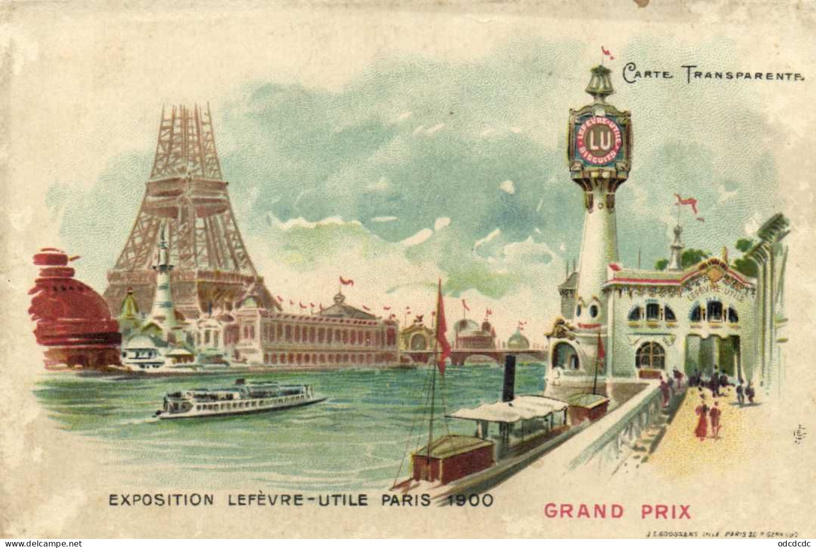 EXPOSITION LEFEVRE UTILE  PARIS 1900 GRAND PRIX  Carte Transparente Pionnière RV - Exhibitions