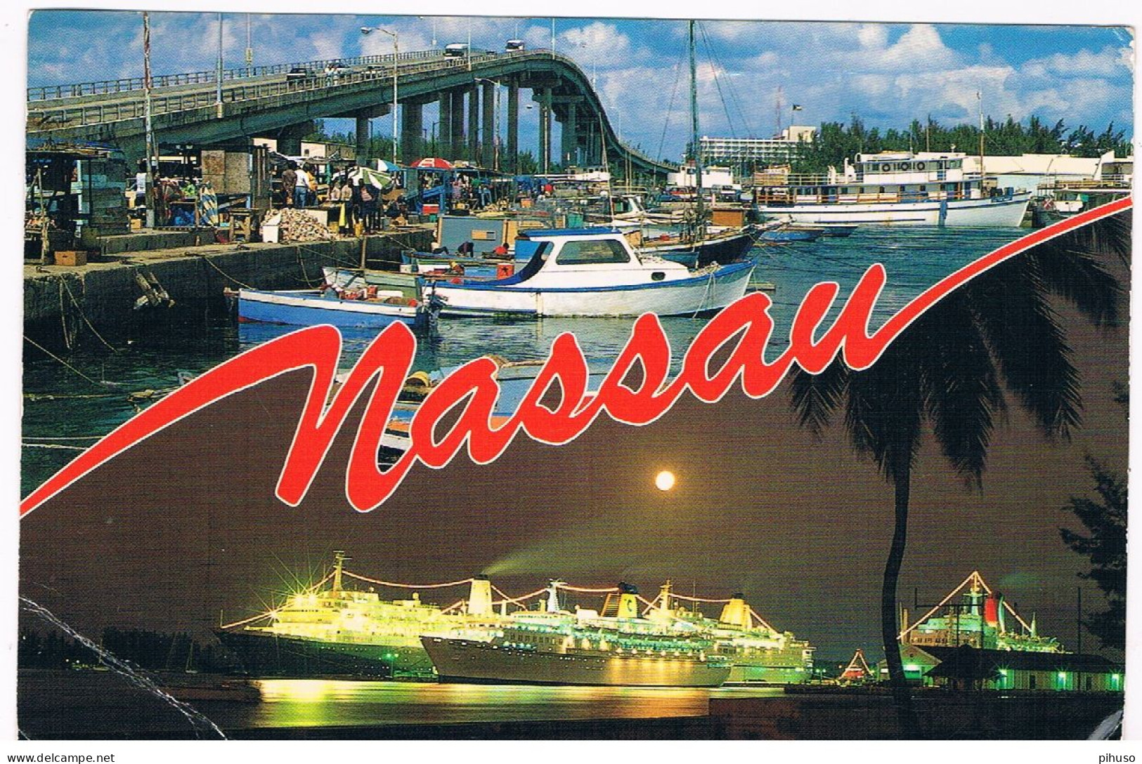 SCH-1676   NASSAU With CRUISESHIPS - Paquebots