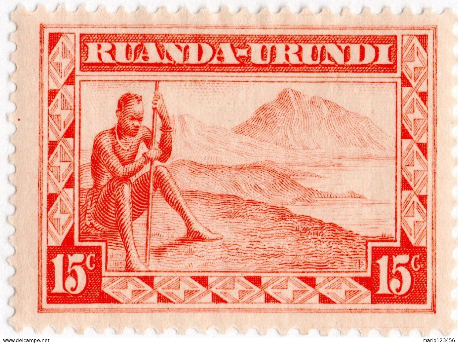 RUANDA-URUNDI, PAESAGGI, LANDSCAPE, 1931, NUOVI (MLH*) Mi:RW-U 45, Scott:RW-U 39, Yt:RW-U 93 - Neufs