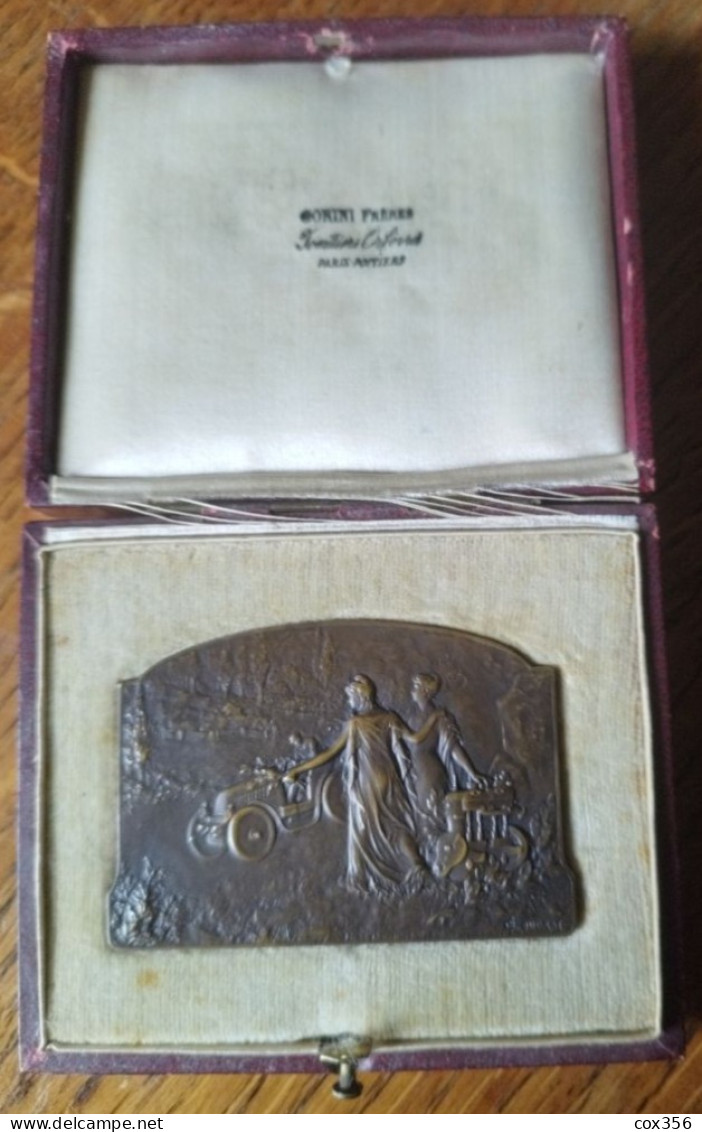 RARE MEDAILLE AUTOMOBILLES  COUPE DES VOITURETTES 1907 FERNAND FRANCOIS Signe L.COUDRAY - Andere & Zonder Classificatie