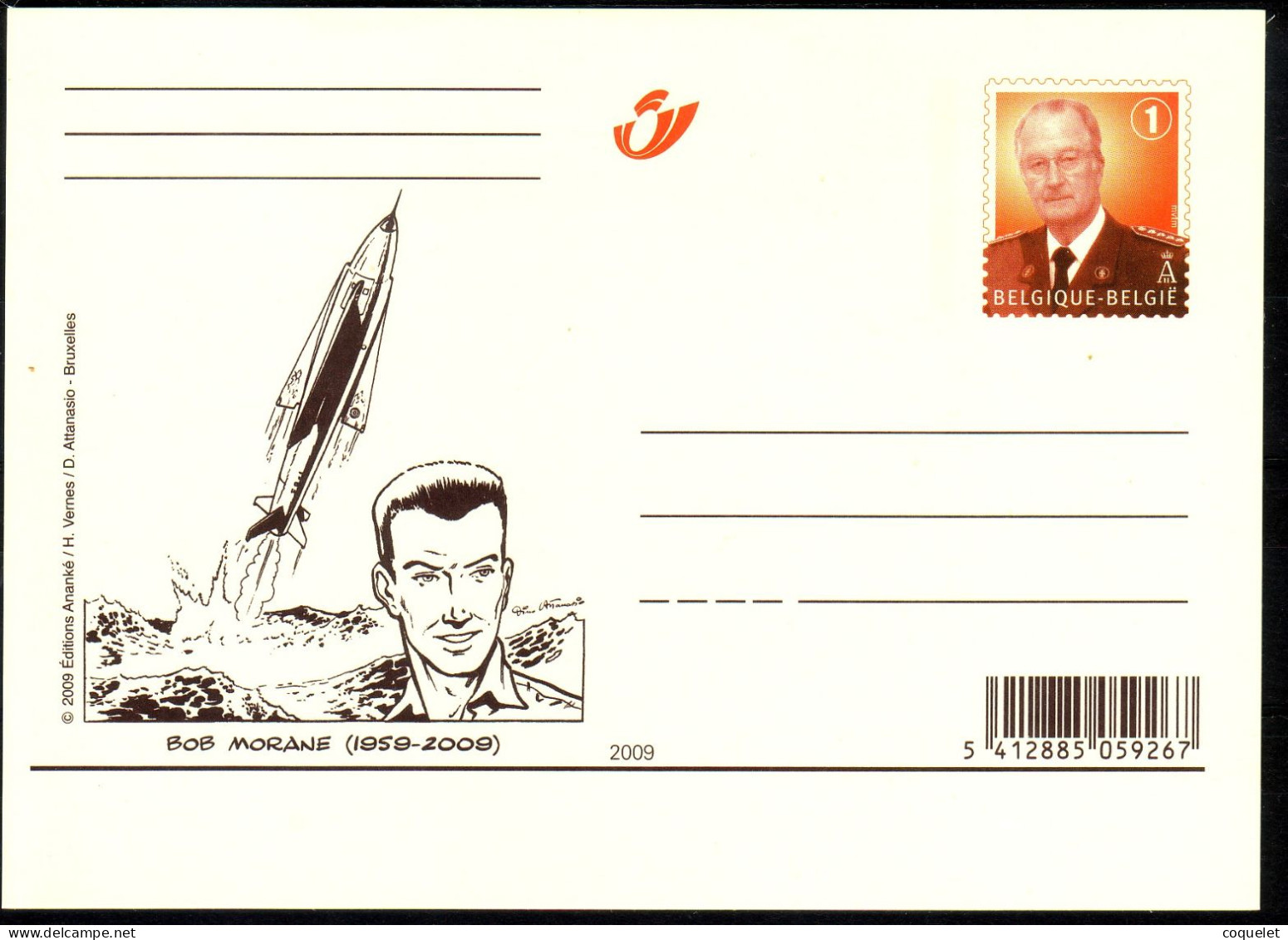Belgique -entiers Postaux -cartes Illustrées N°107/2BOB MORANE(1959-2009) #(avec 1 Pour Indiquer L'échelle Du Port) - Fumetti