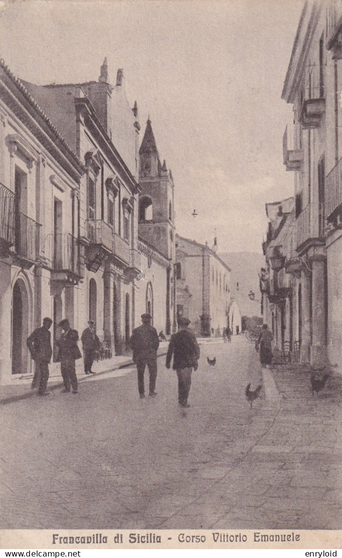 Francavilla Di Sicilia Corso Vittorio Emanuele 1924 - Sonstige & Ohne Zuordnung