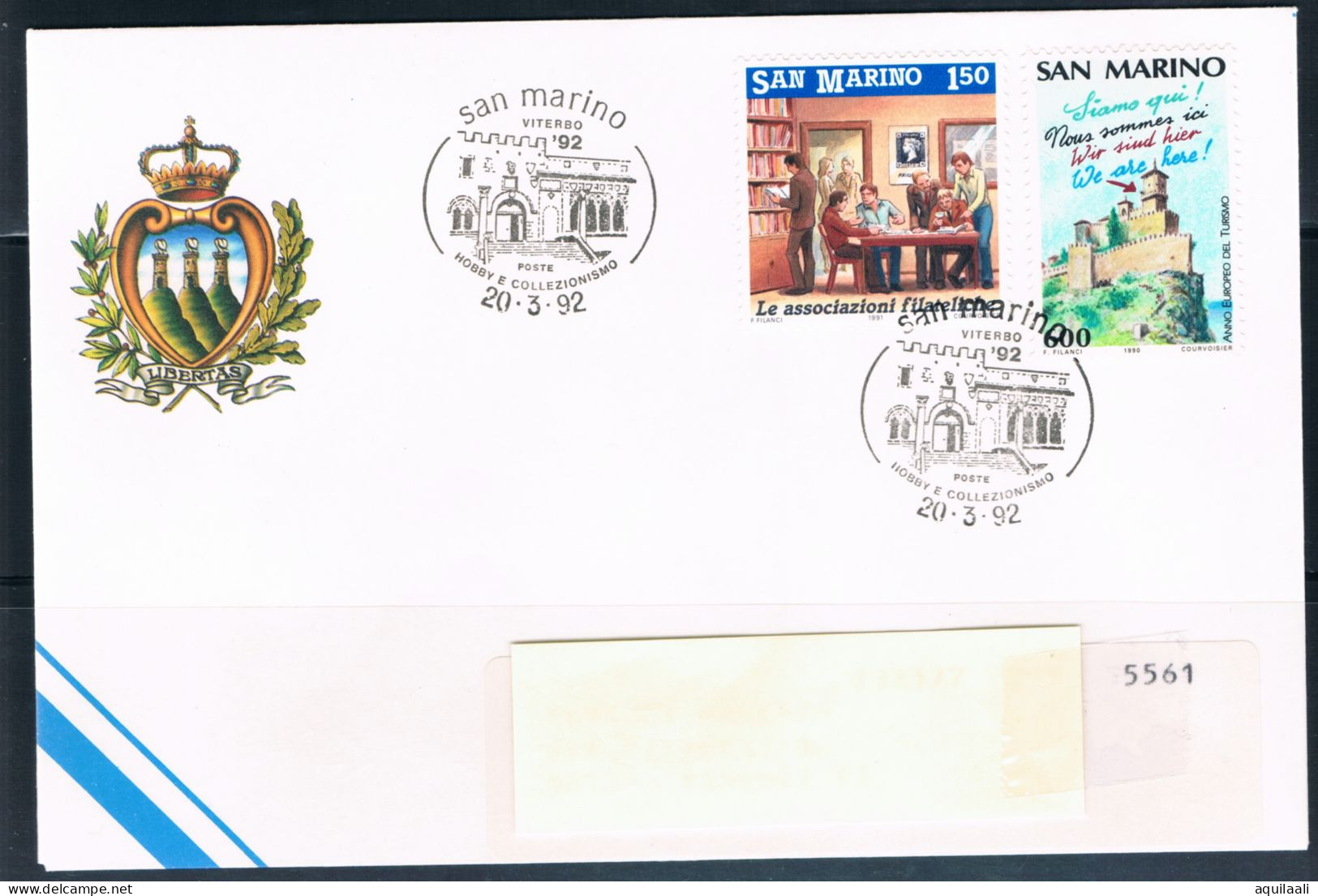 SAN MARINO 1992 - Expo Filatelico " Viterbo 92", Annullo Speciale. - Philatelic Exhibitions