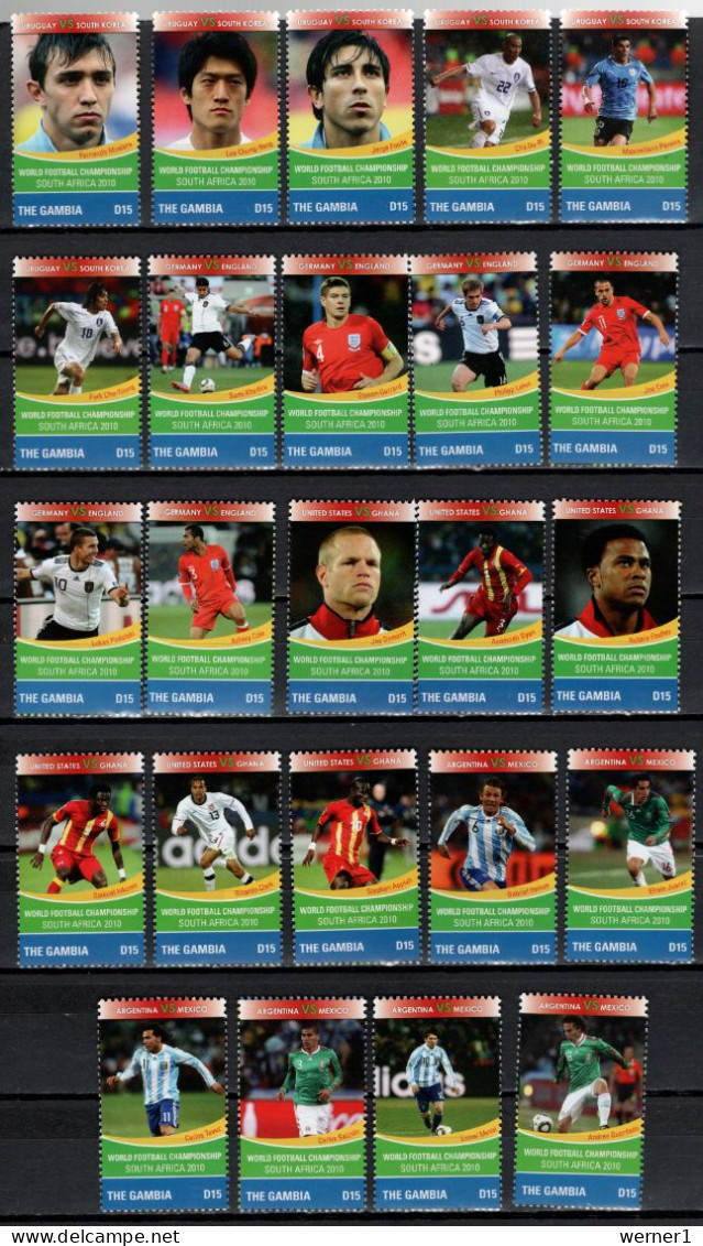 Gambia 2010 Football Soccer World Cup Set Of 24 + 4 S/s MNH - 2010 – Zuid-Afrika