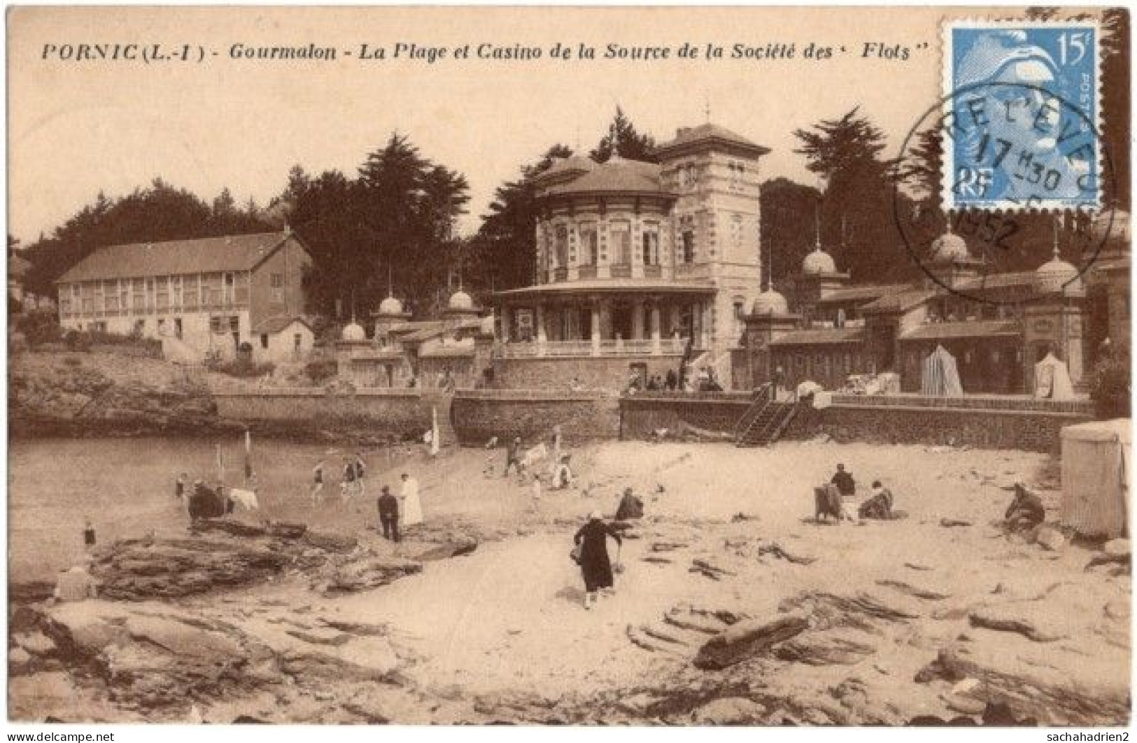 44. PORNIC. Gourmalon. La Plage Et Casino De La Source De La Société Des 'Flots' - Pornic