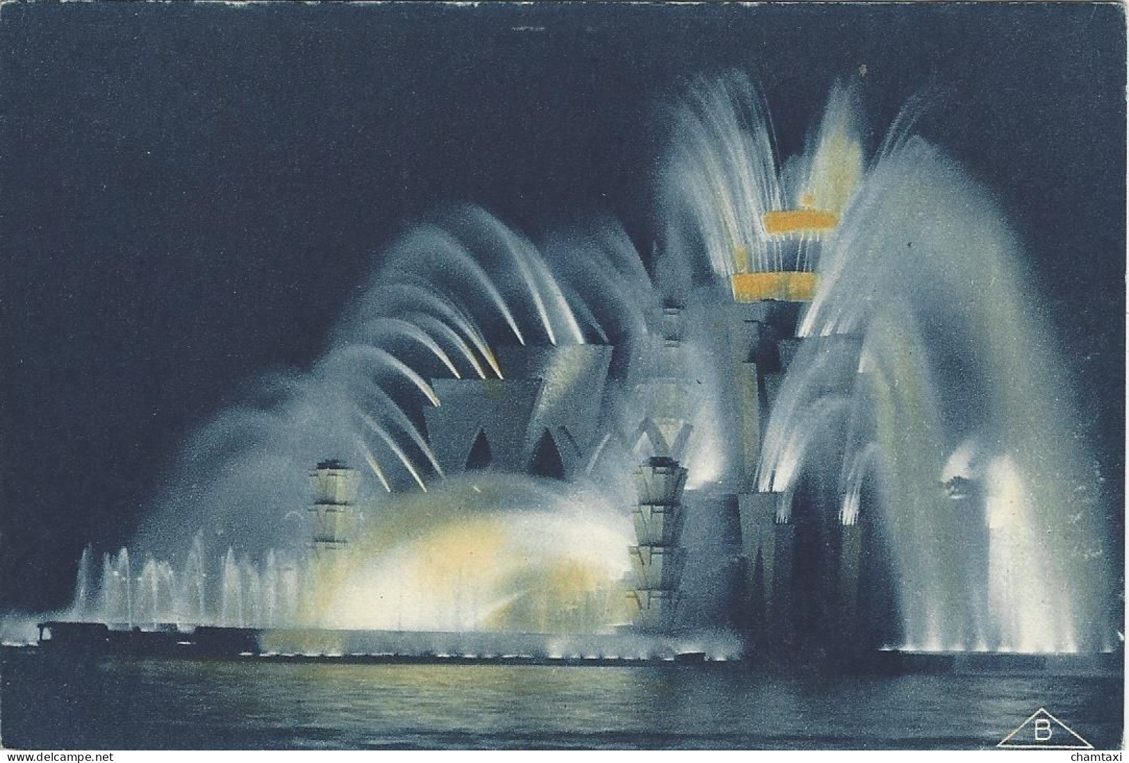 75 PARIS EXPOSITION  COLONIALE INTERNATIONALE 1931 THEATRE D'EAU VUE DE NUIT ARCHITECTES GRANET ET EXPERT Edi BRAUN 356 - Ausstellungen