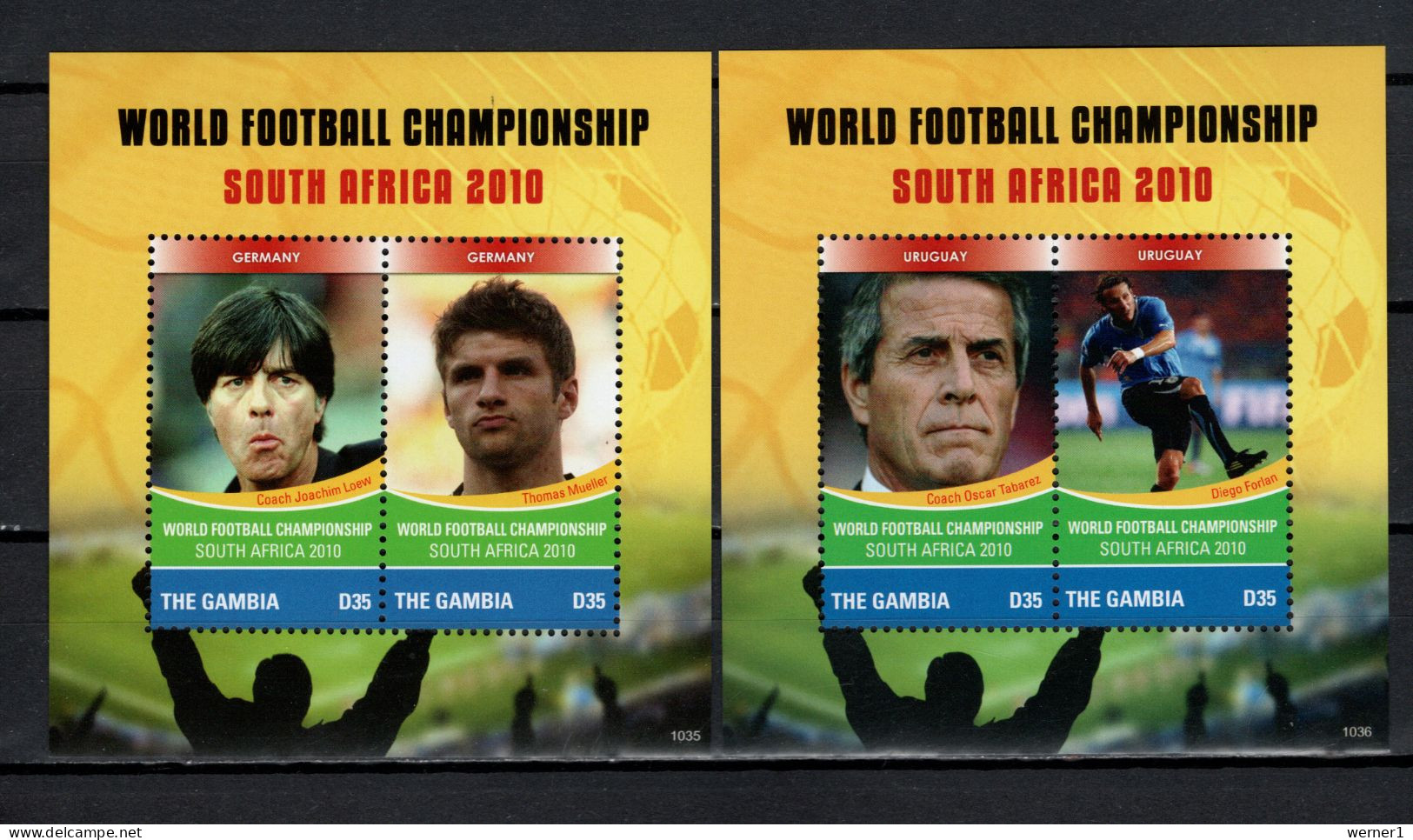 Gambia 2010 Football Soccer World Cup 2 Sheetlets + 2 S/s MNH - 2010 – South Africa