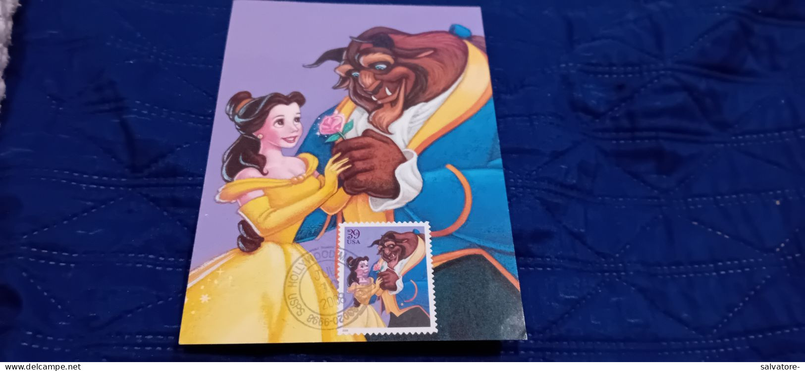 CARTOLINA WALT DISNEY- BEAUTY AND THE BEAST - Fairy Tales, Popular Stories & Legends