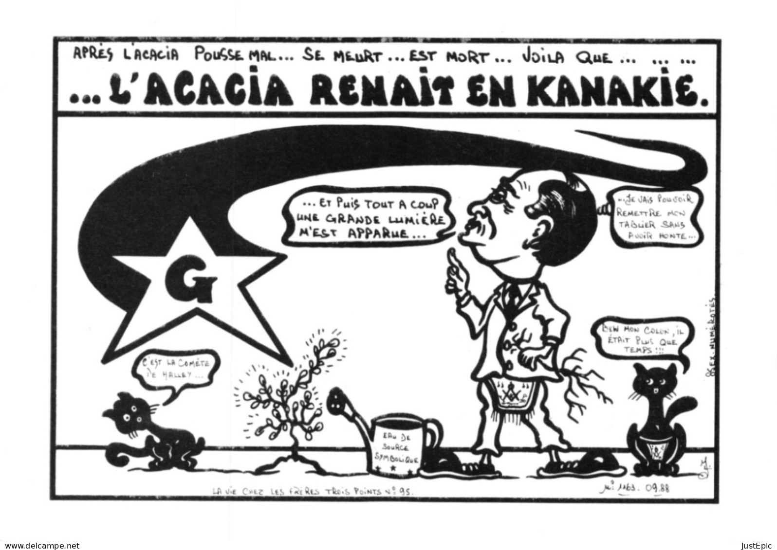 Nouvelle Calédonie " L'ACACIA RENAIT EN KANAKIE" LARDIE Jihel Tirage 85 Ex. Jacques LAFLEUR Franc-maçonnerie CPM - New Caledonia